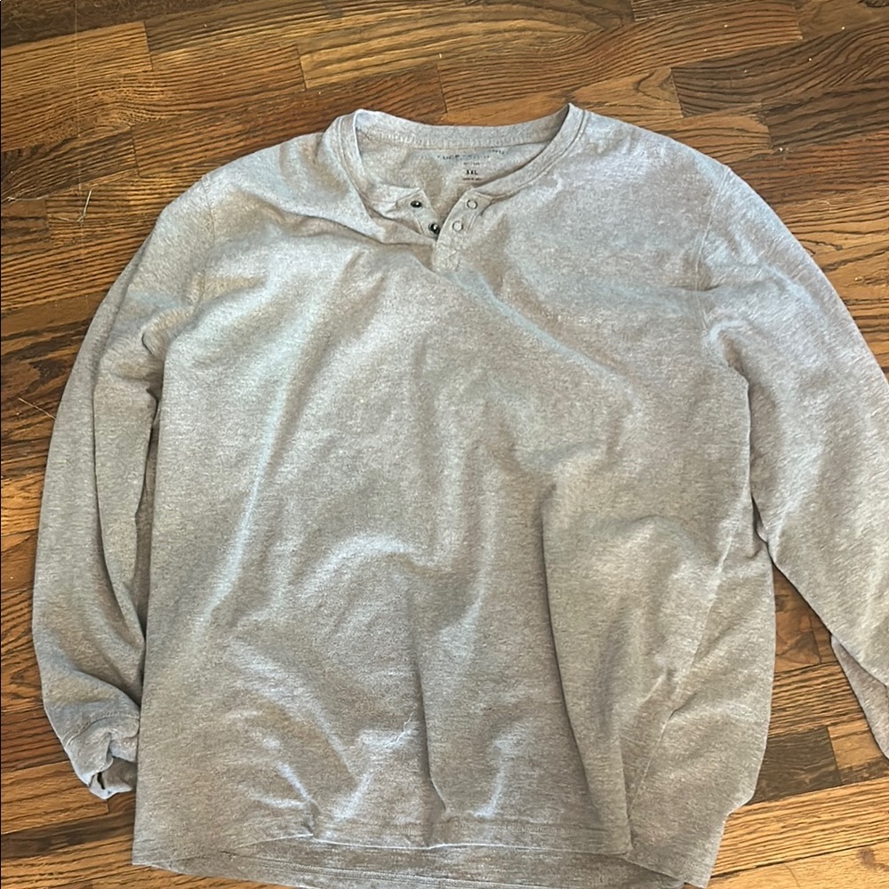 Lucky Brand Gray Long Sleeve Henley Tee